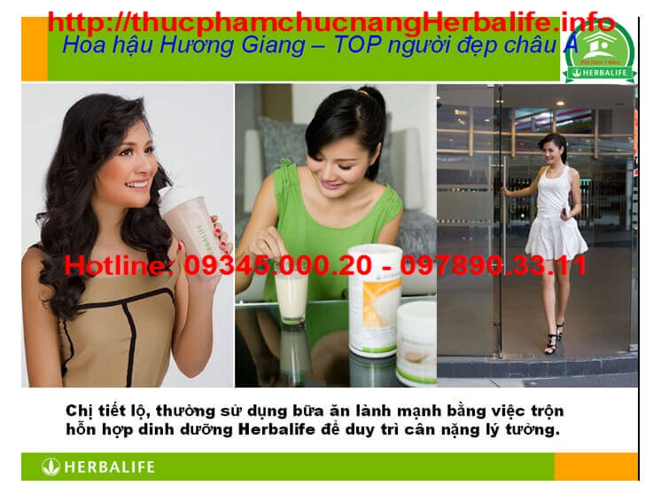 Hoa hậu Hương Giang sử dụng bộ 3 sản phẩm Herbalife